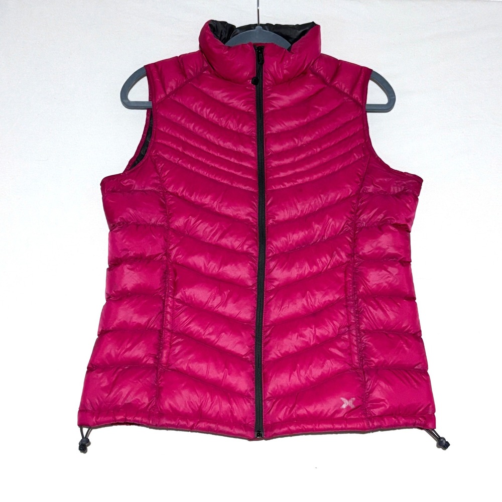 Xersion Women's Med Packable Premium Down Puffer Vest Fuchsia Outdoor Hiking